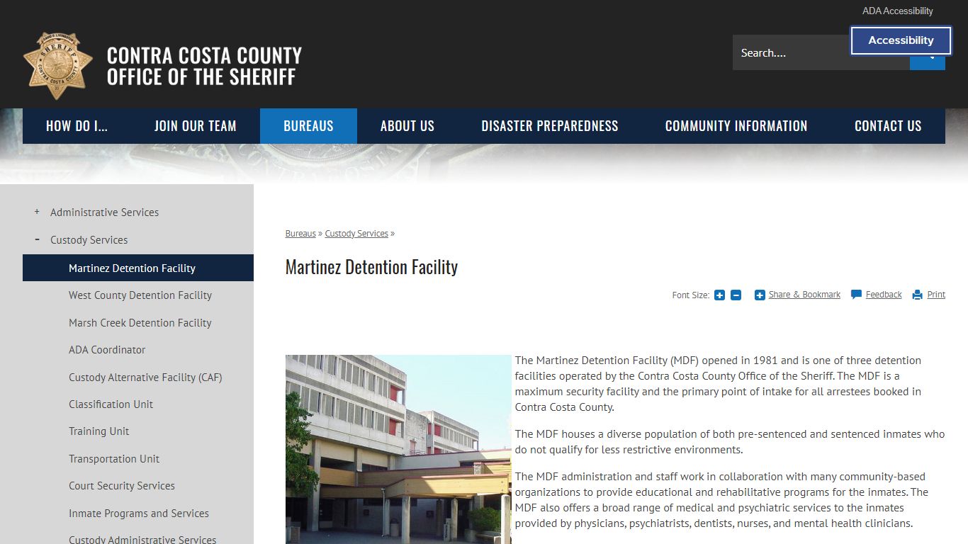 Martinez Detention Facility | Contra Costa Sheriff, CA